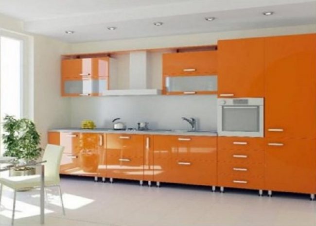 Дизайн кухни 8 кв. м стиль функциональность комфорт-Теплые цвет-Оранжевый
