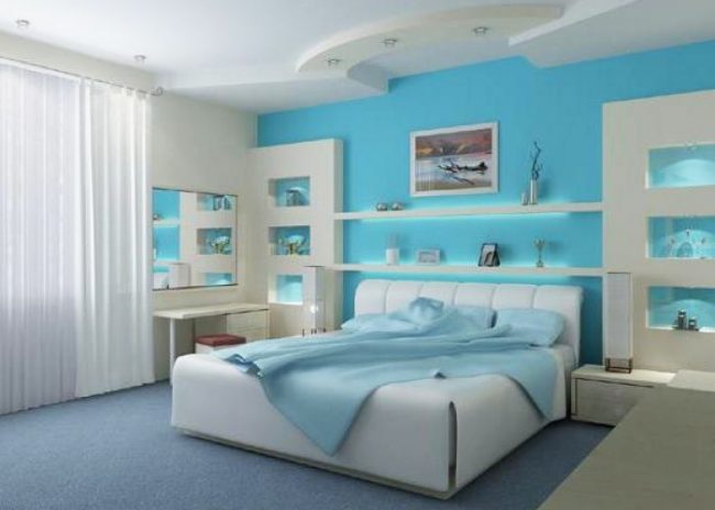 Дизайн спальни 9 кв м:Возле места отдыха лучше установить светильники
