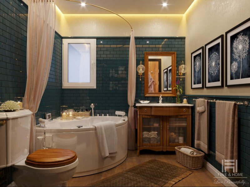 Оформление ванной комнаты 2024 в разных стилях