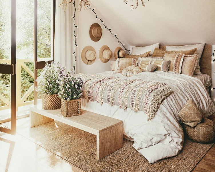 Спальня в стиле бохо: уникальные элементы и креативный декор